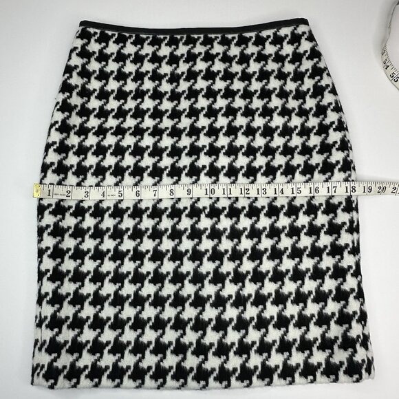 Talbots‎ Women's Black Houndstooth Wool Y2K Business Career Pencil Skirt 4P/W29 - Picture 12 of 14
